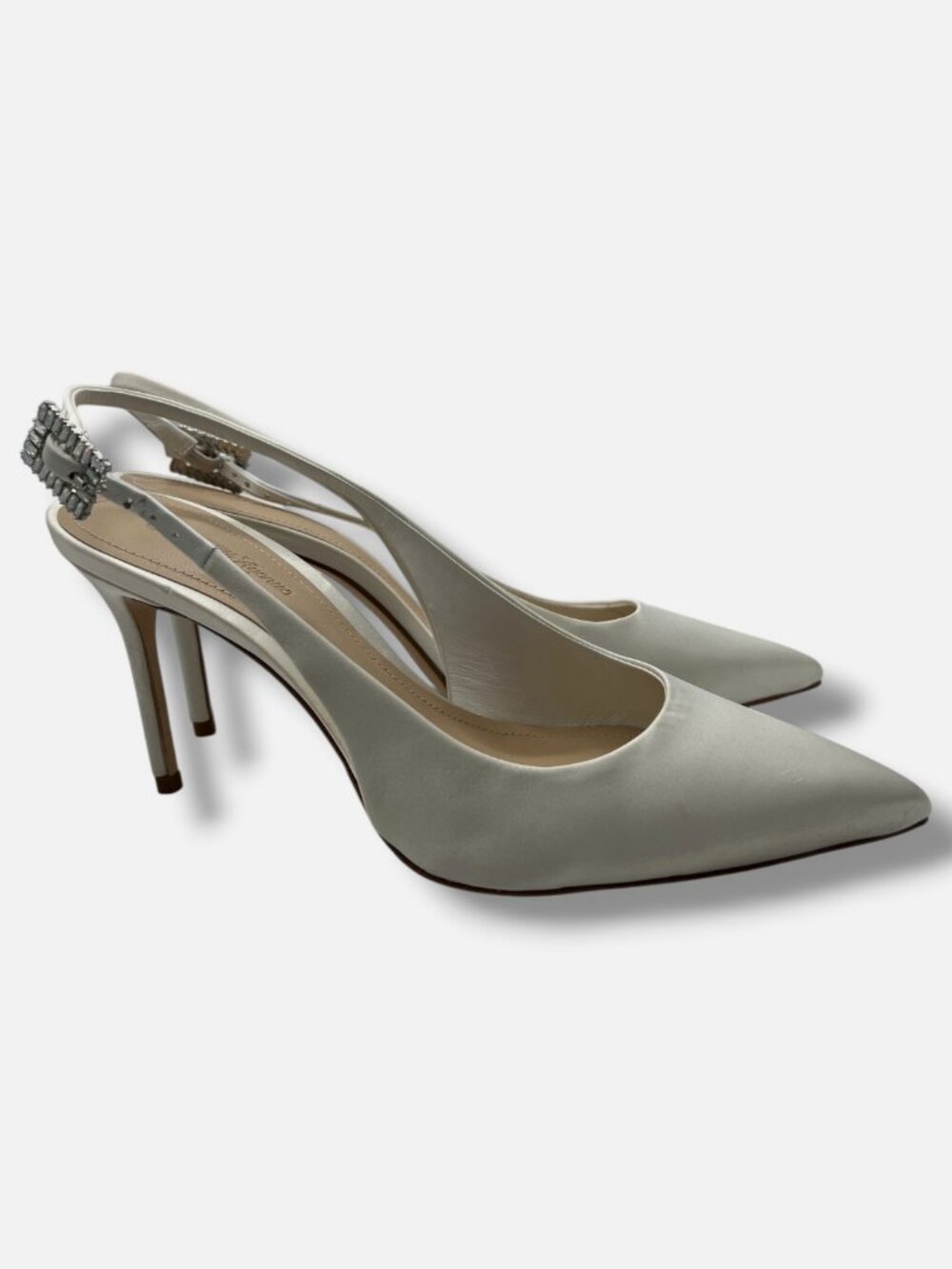 Saks Fifth Avenue Women's White Slingback Heels Size 39